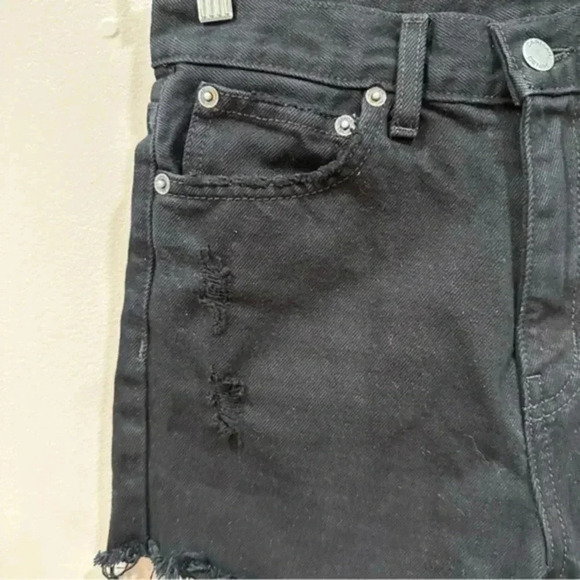 Carmar black frayed distressed denim shorts 25 - Picture 4 of 11